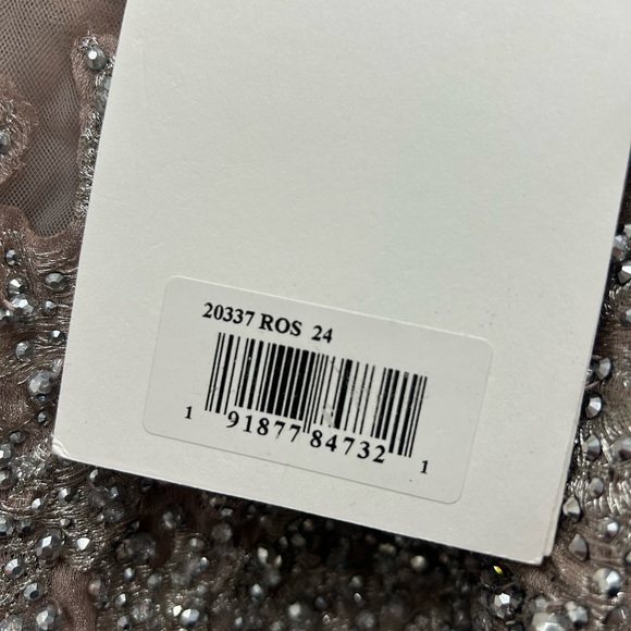 Mac Duggal 20337 NWT EMBELLISHED BOW BELT ILLUSION LONG SLEEVE A LINE DRESS - Picture 9 of 9